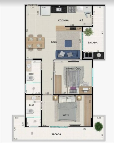 Apartamento, 2 quartos, 71 m² - Foto 3