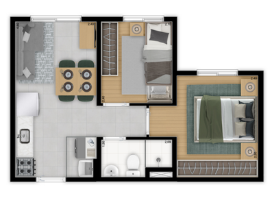 Apartamento, 2 quartos, 32 m² - Foto 3