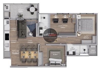 Apartamento, 3 quartos, 75 m² - Foto 4