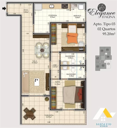 Apartamento, 2 quartos, 97 m² - Foto 2