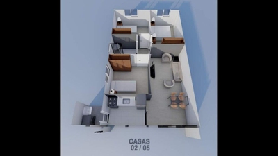 Casa, 3 quartos, 54 m² - Foto 2
