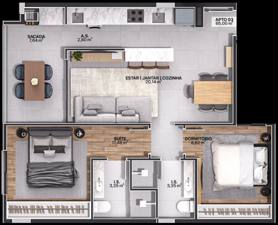 Apartamento, 1 quarto, 50 m² - Foto 4