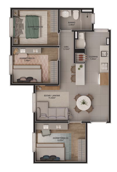 Apartamento, 2 quartos, 47 m² - Foto 4