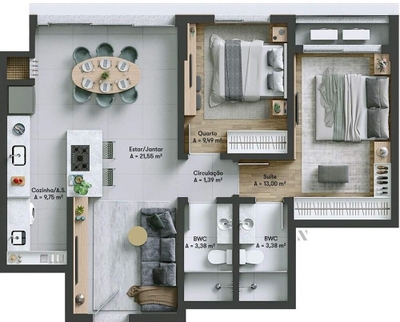 Apartamento, 3 quartos, 139 m² - Foto 2