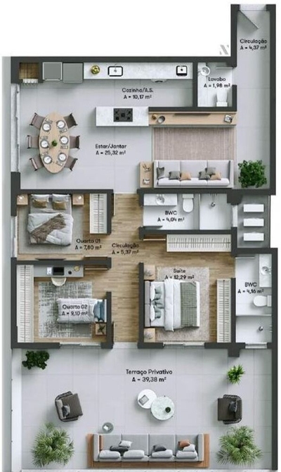 Apartamento, 3 quartos, 139 m² - Foto 3