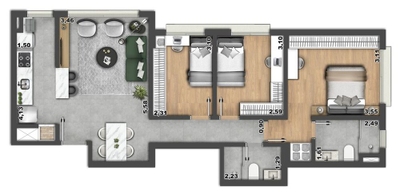 Apartamento, 2 quartos, 63 m² - Foto 4