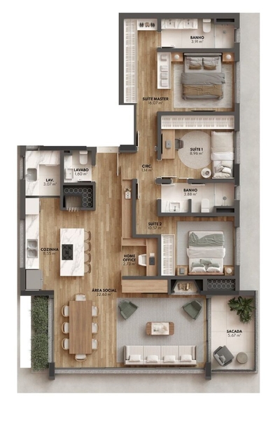 Cobertura, 3 quartos, 184 m² - Foto 3