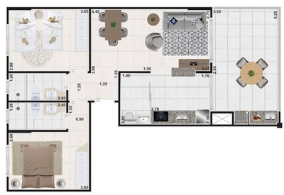 Apartamento, 2 quartos, 80 m² - Foto 2