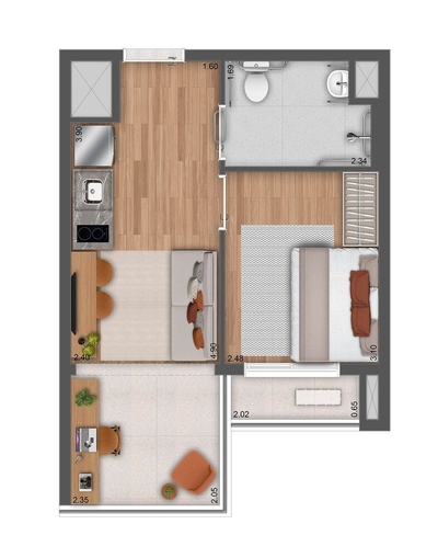 Casa, 1 quarto, 39 m² - Foto 5