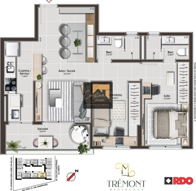 Apartamento, 2 quartos, 74 m² - Foto 3