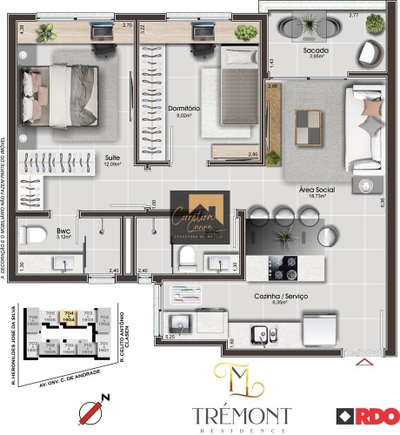 Apartamento, 2 quartos, 65 m² - Foto 3