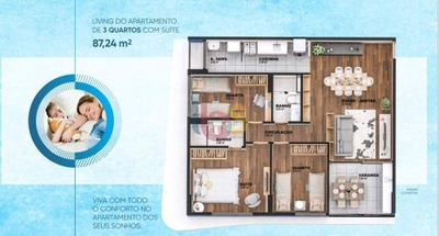 Apartamento, 3 quartos, 87 m² - Foto 3