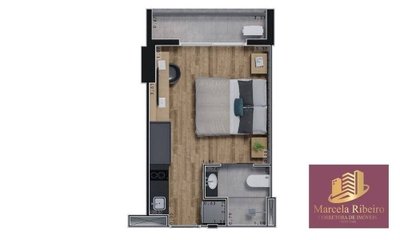 Kitnet-Studio, 21 m² - Foto 1