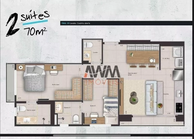 Apartamento, 2 quartos, 70 m² - Foto 2