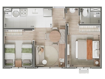 Apartamento, 2 quartos, 36 m² - Foto 1