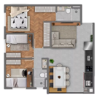 Apartamento, 3 quartos, 60 m² - Foto 2