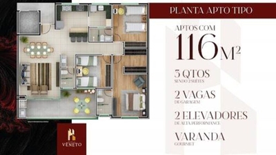 Apartamento, 3 quartos, 116 m² - Foto 1