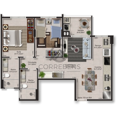 Apartamento, 2 quartos, 84 m² - Foto 1