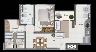 Apartamento, 2 quartos, 54 m² - Foto 3