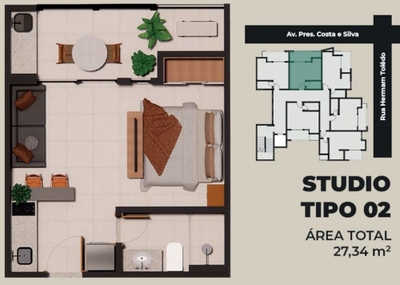 Apartamento, 1 quarto, 27 m² - Foto 5