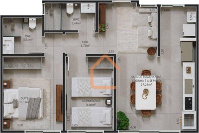 Apartamento, 2 quartos, 65 m² - Foto 3