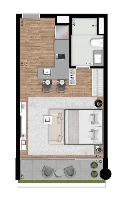 Apartamento, 1 quarto, 37 m² - Foto 2