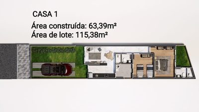 Casa, 2 quartos, 63 m² - Foto 1