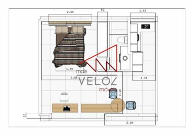 Apartamento, 1 quarto, 44 m² - Foto 2