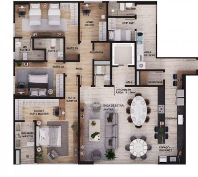 Apartamento, 3 quartos, 175 m² - Foto 1