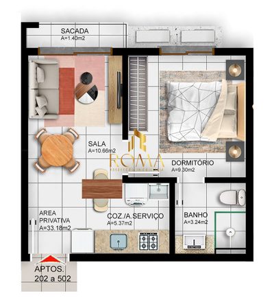 Apartamento, 1 quarto, 33 m² - Foto 4