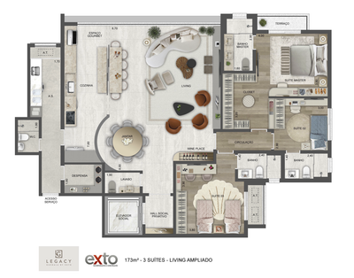 Apartamento, 4 quartos, 173 m² - Foto 2