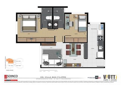 Apartamento, 2 quartos, 58 m² - Foto 3