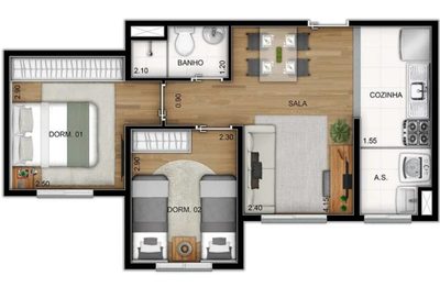 Apartamento, 2 quartos, 42 m² - Foto 4