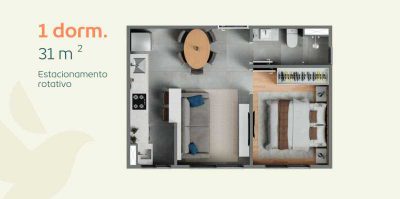 Apartamento, 1 quarto, 31 m² - Foto 1