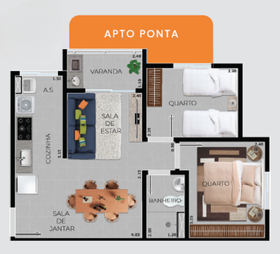 Apartamento, 2 quartos, 46 m² - Foto 5