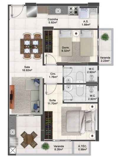 Apartamento, 2 quartos, 73 m² - Foto 4