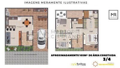 Casa de Condomínio, 3 quartos - Foto 2