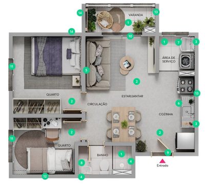 Apartamento, 2 quartos, 36 m² - Foto 1