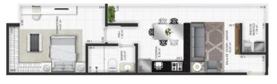 Apartamento, 1 quarto, 46 m² - Foto 3