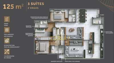 Apartamento, 3 quartos, 125 m² - Foto 1