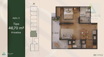 Apartamento, 1 quarto, 46 m² - Foto 2