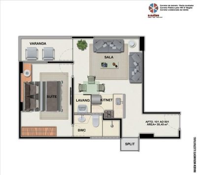 Apartamento, 1 quarto, 39 m² - Foto 5