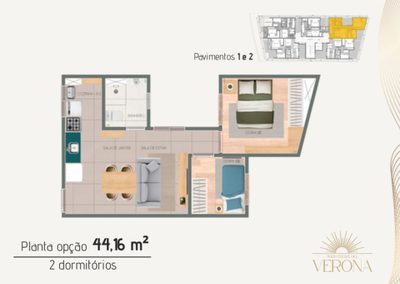 Apartamento, 2 quartos, 37 m² - Foto 3