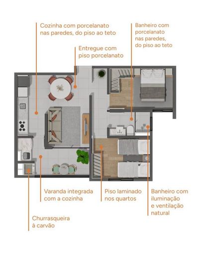 Apartamento, 2 quartos, 57 m² - Foto 2