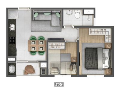 Apartamento, 2 quartos, 37 m² - Foto 4