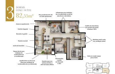 Apartamento, 3 quartos, 83 m² - Foto 5