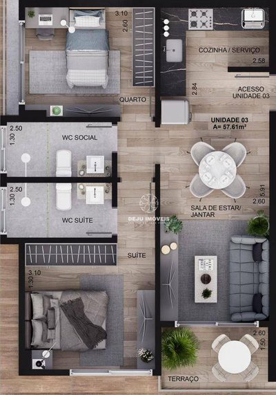 Apartamento, 1 quarto, 25 m² - Foto 2