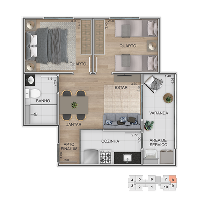 Apartamento, 2 quartos, 40 m² - Foto 4