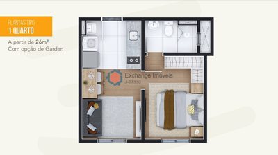 Apartamento, 1 quarto - Foto 3