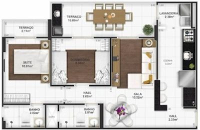 Apartamento, 2 quartos, 75 m² - Foto 1